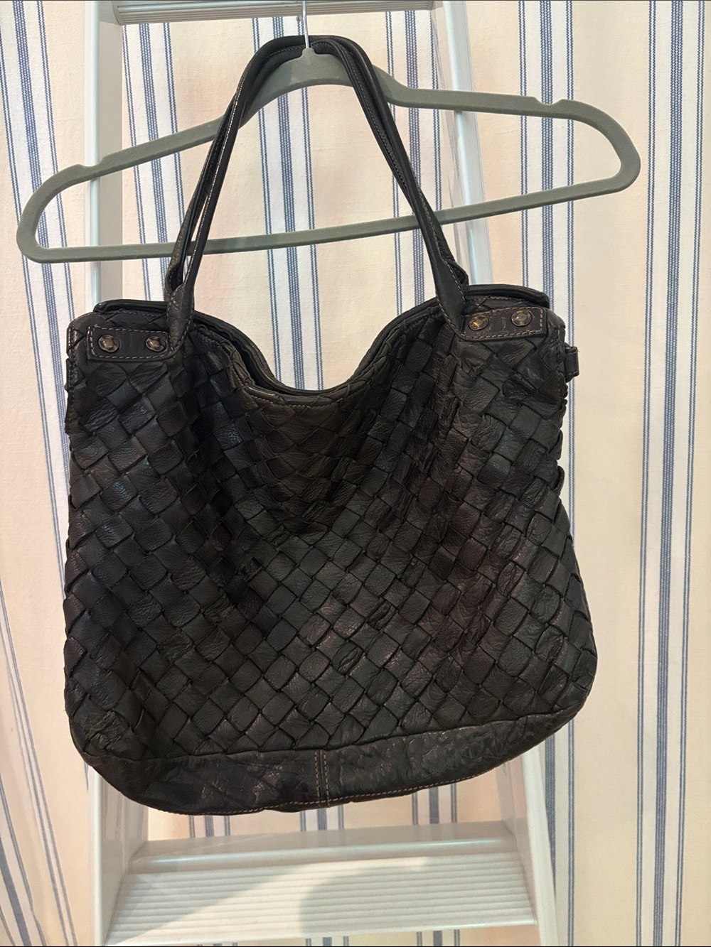 Black Woven Leather Tote Bag - Brand Unknown Bottega Knock Off bought in Lucca